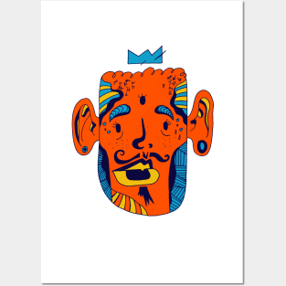 Orange Blue Strange King Pierre Posters and Art